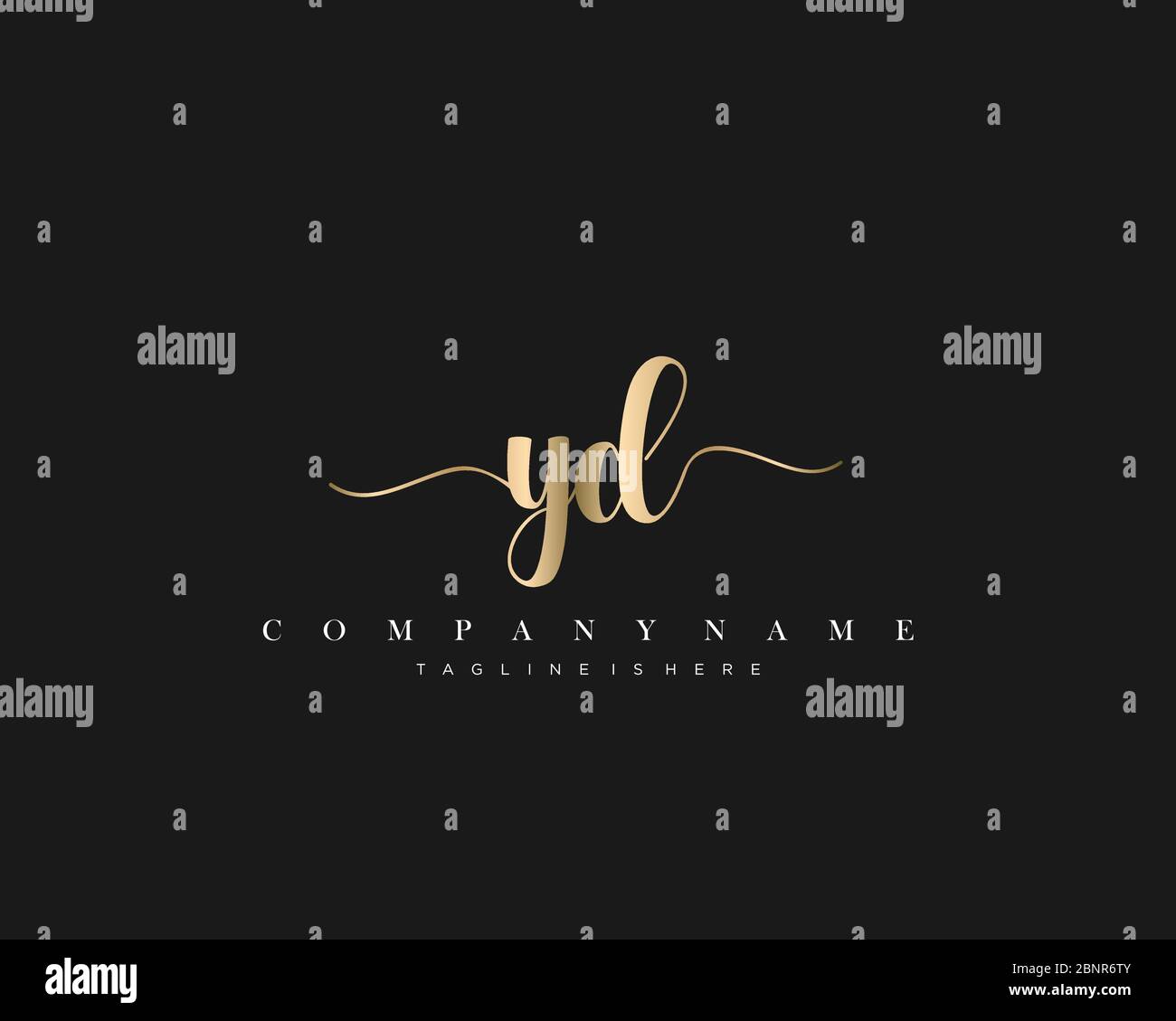 YD Initial handwriting logo vector. Stock Vector