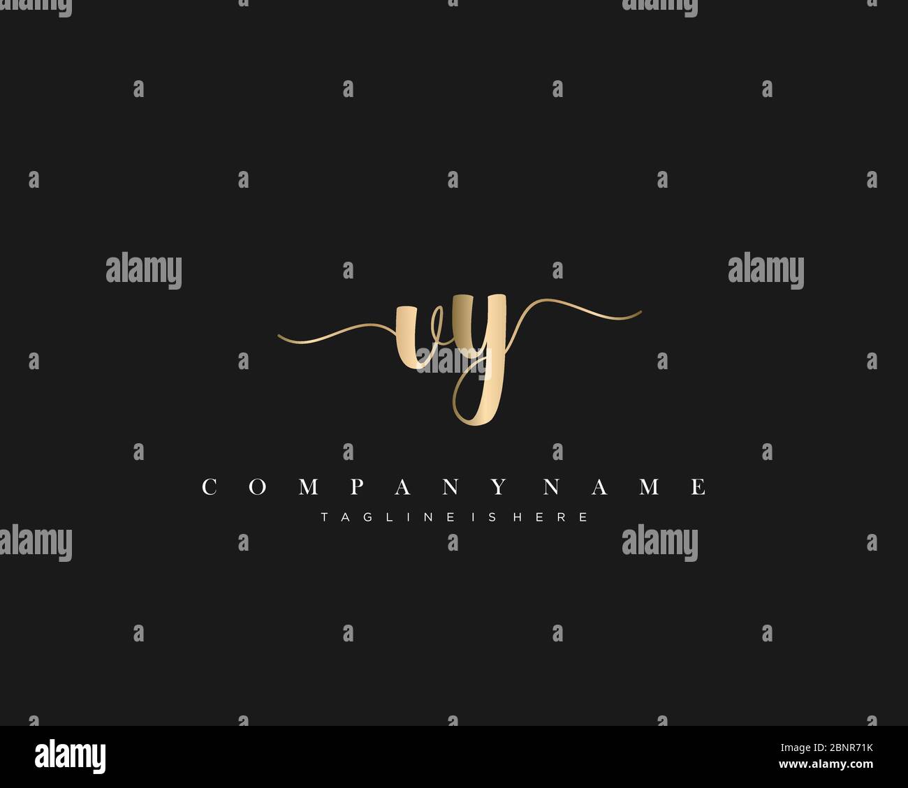 VY Initial handwriting logo vector. Stock Vector