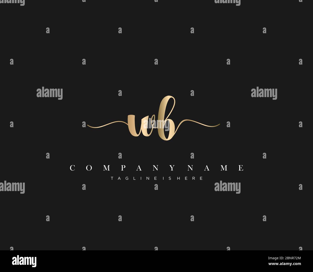 WB Initial handwriting logo vector. Stock Vector