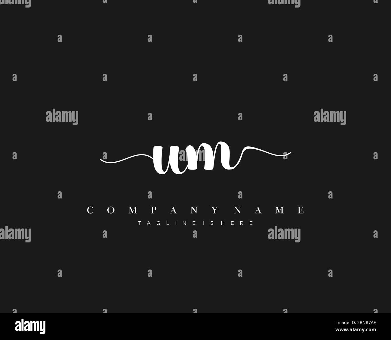 UM Initial handwriting logo vector. Stock Vector