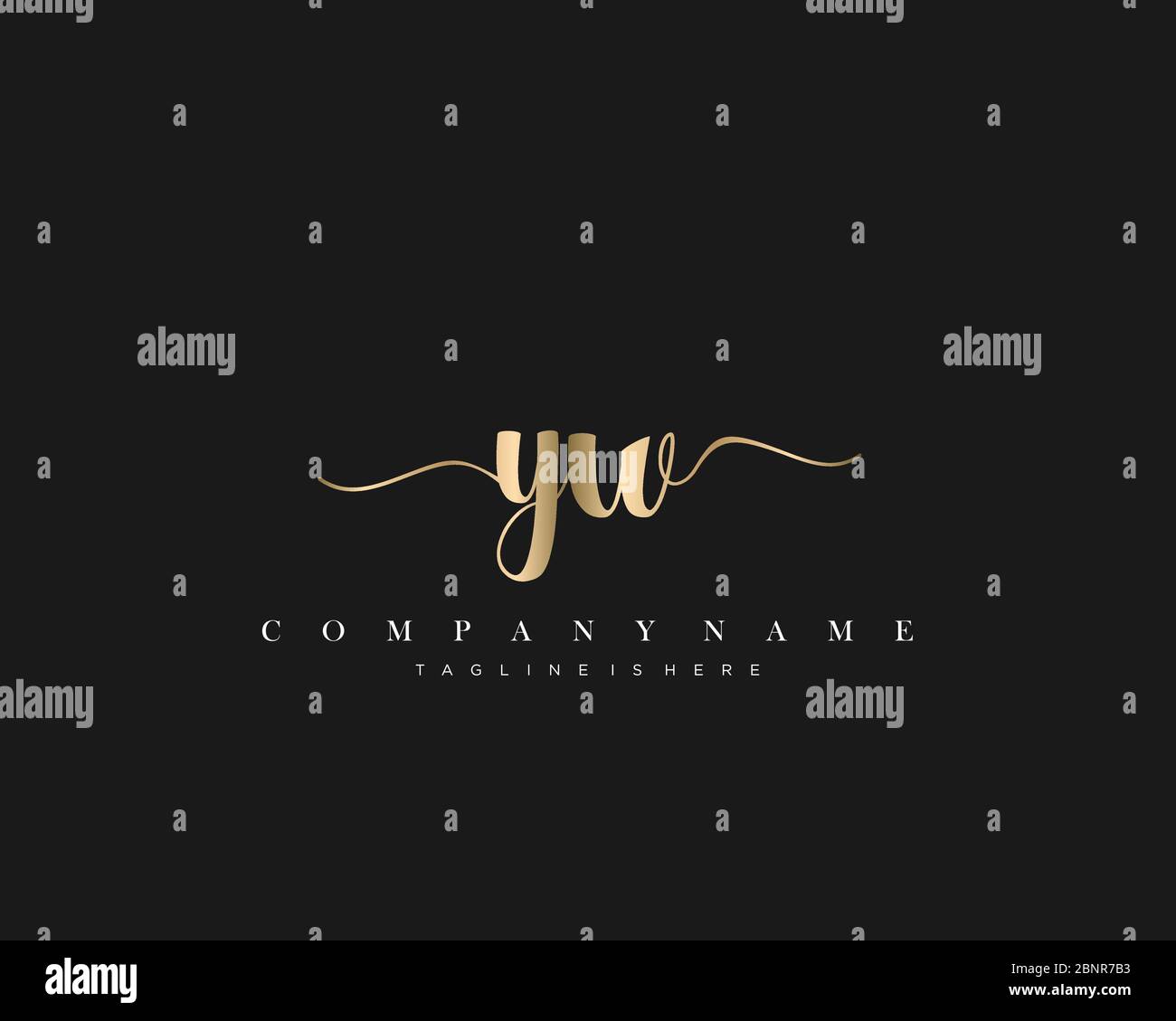 YW Initial handwriting logo vector. Stock Vector