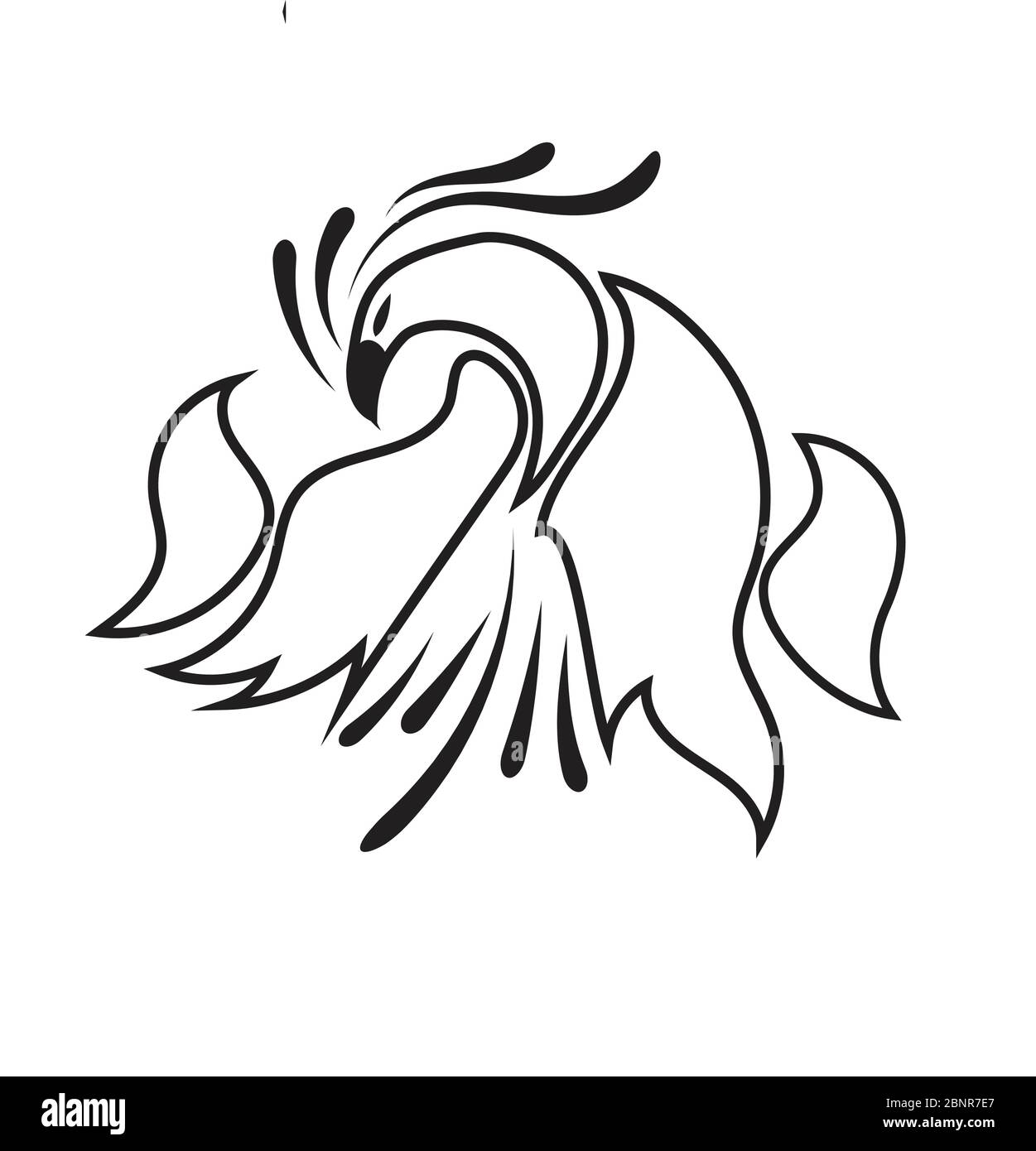 logo black bird line on white background.vector illustration Stock Vector