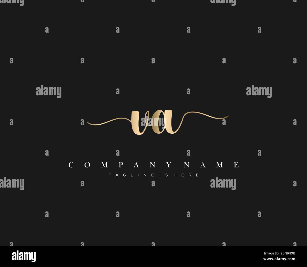 VA Initial handwriting logo vector. Stock Vector