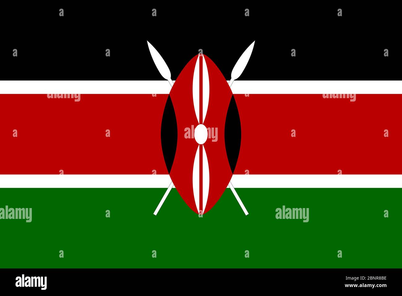 Kenya national flag vector graphics design. Perfect for business concepts, backgrounds, backdrop, sticker, label, icon, poster, chart, banner and wall Stock Vector