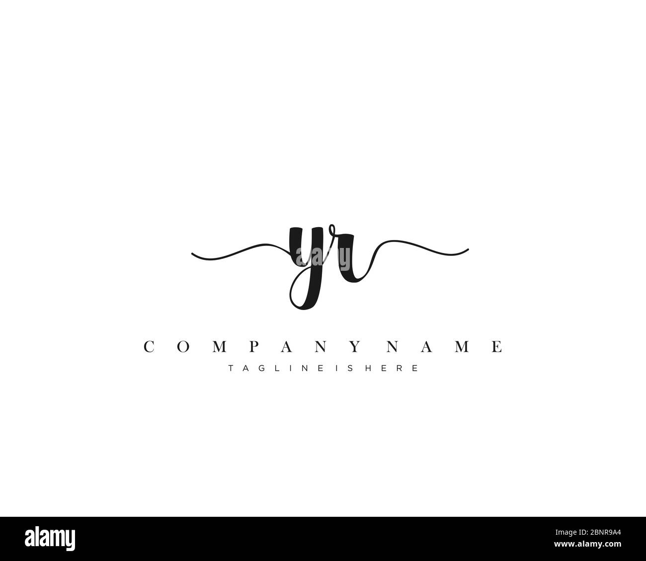 YR Initial handwriting logo vector. Stock Vector
