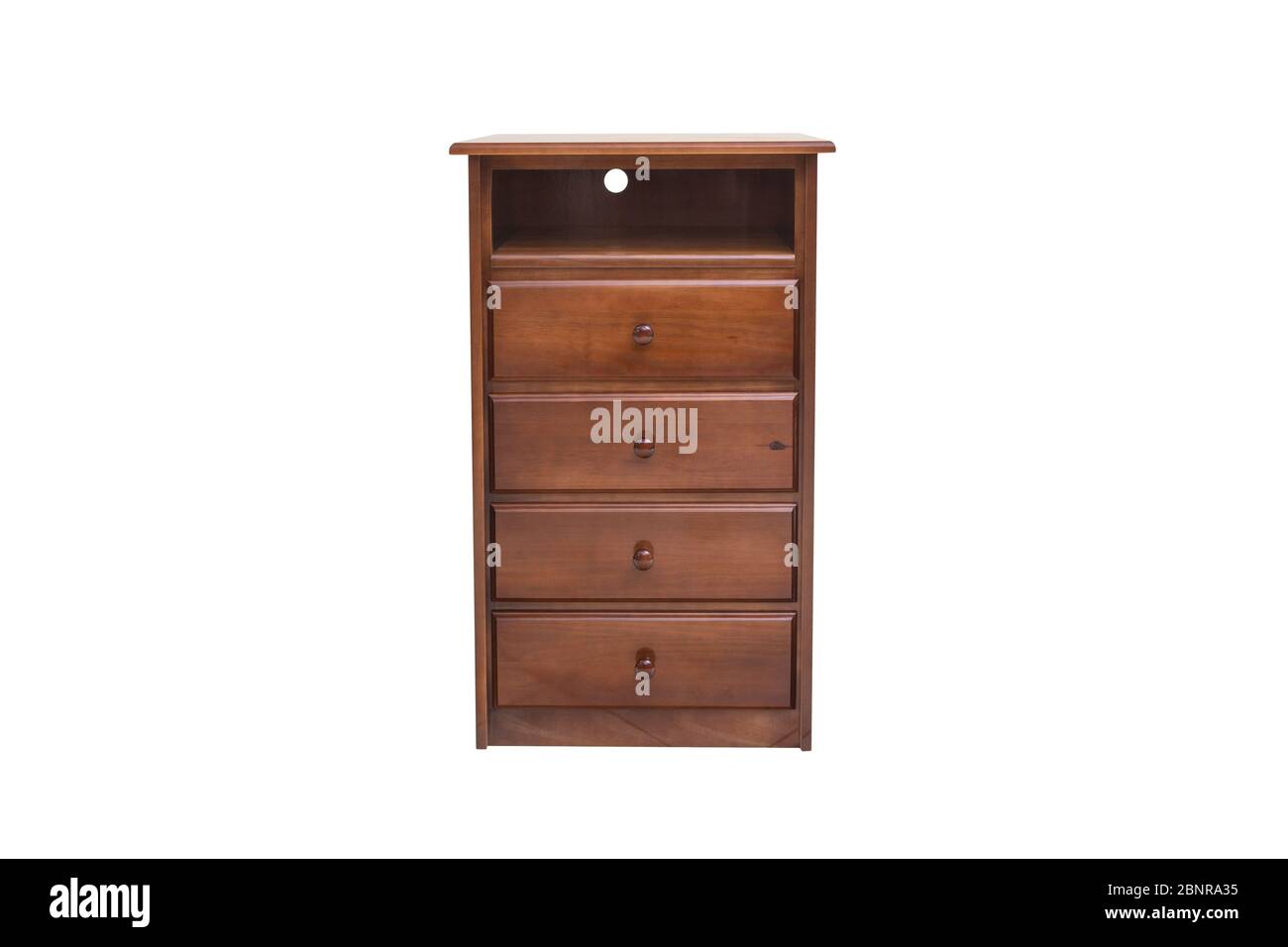 Wooden chest of drawers isolated on white background Stock Photo - Alamy