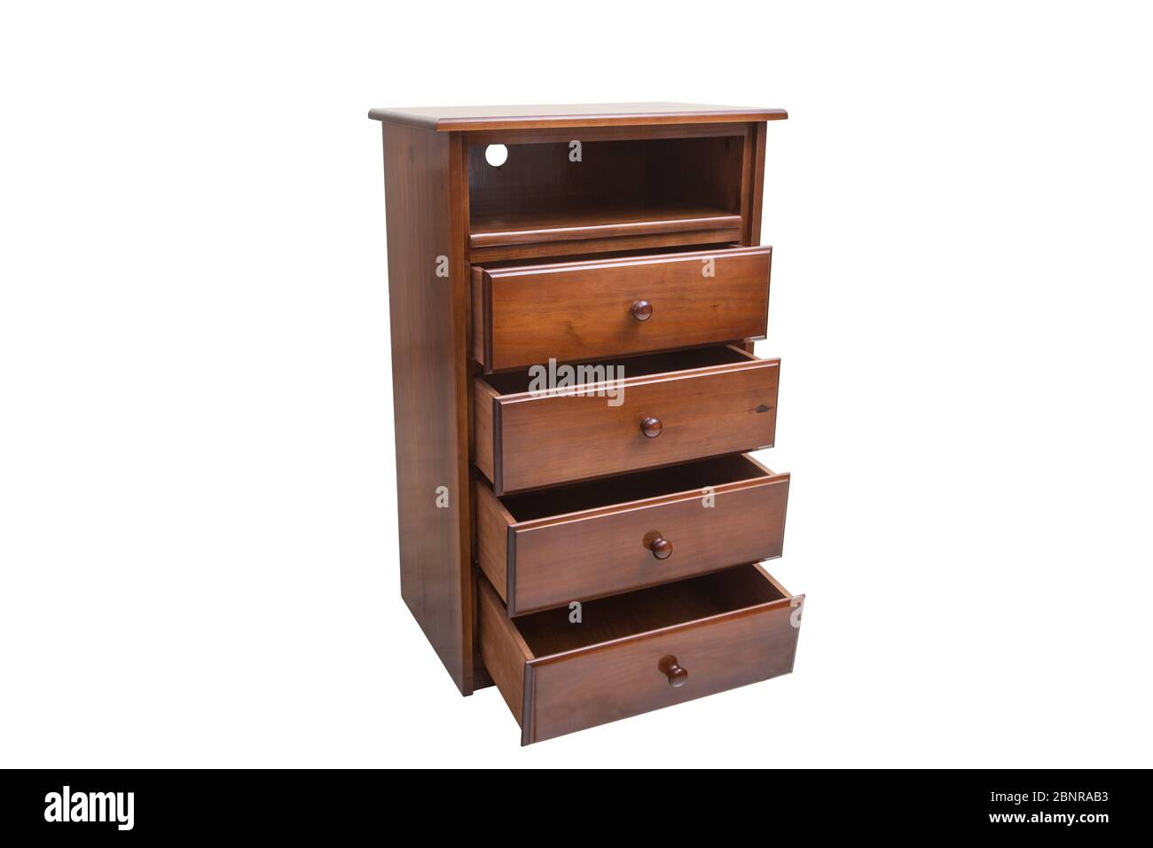 Wooden chest of drawers isolated on white background Stock Photo - Alamy