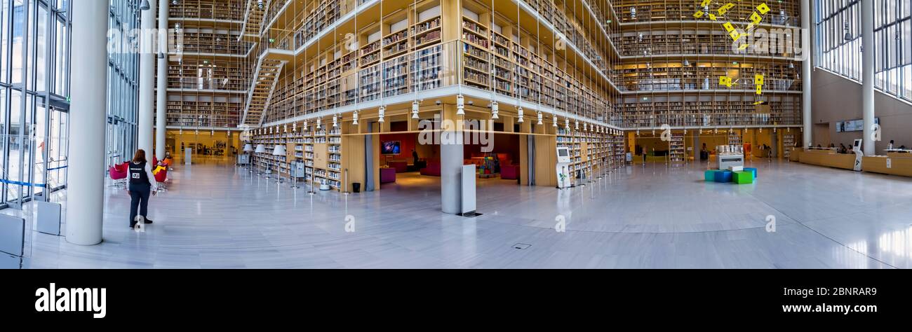 Athens Greece. The National Library inside the Stavros Niarchos Foundation Cultural Center. Stock Photo