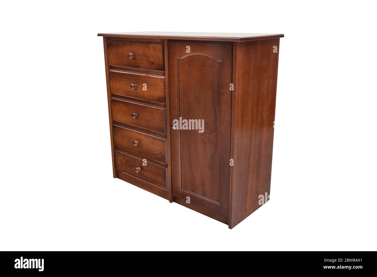 Wooden chest of drawers isolated on white background Stock Photo - Alamy