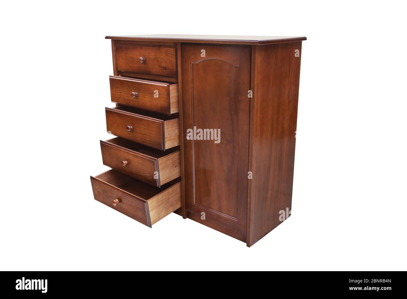 Wooden chest of drawers isolated on white background Stock Photo - Alamy
