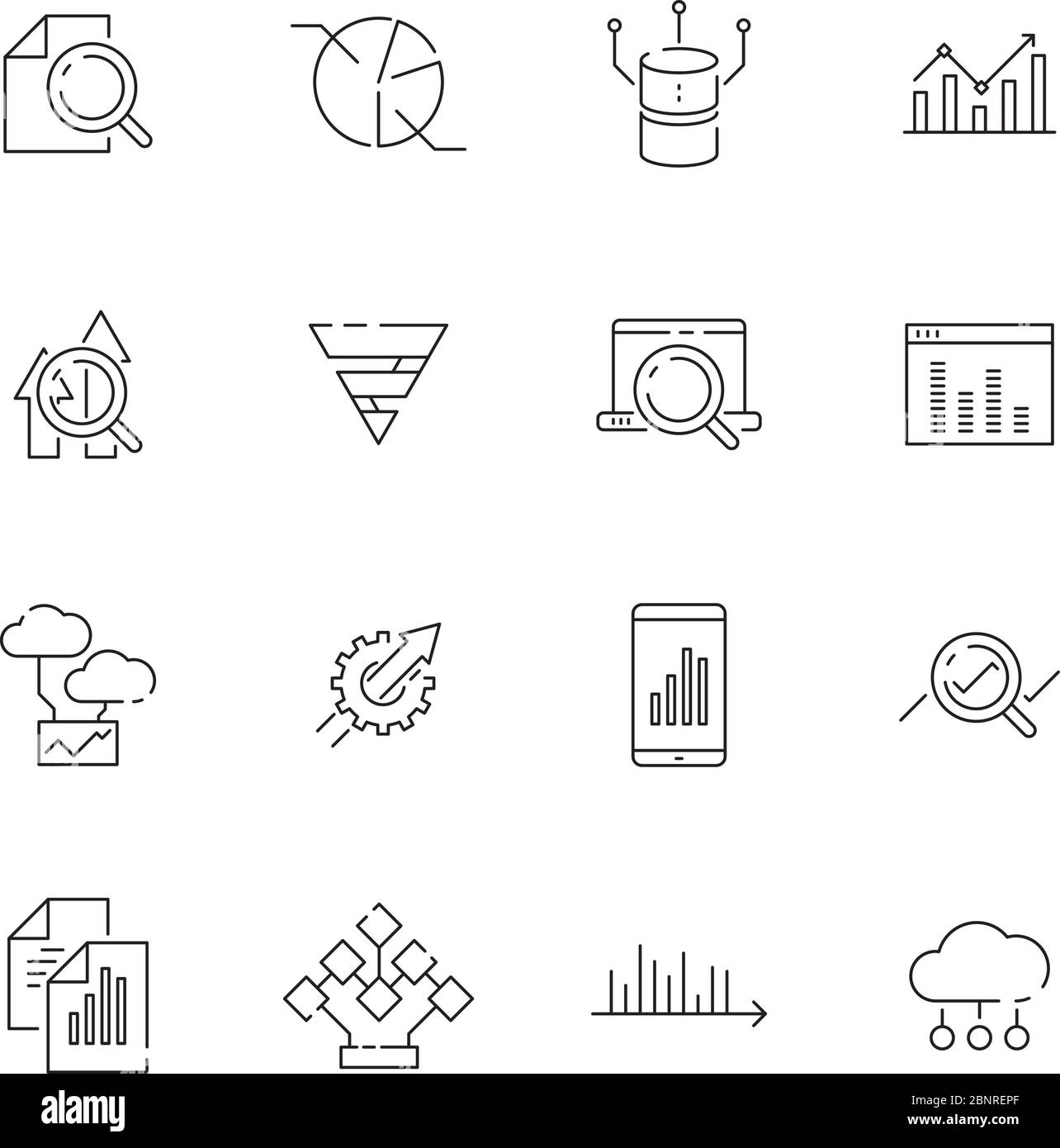 Data analysis icon. Business strategy graphics management scheme ...
