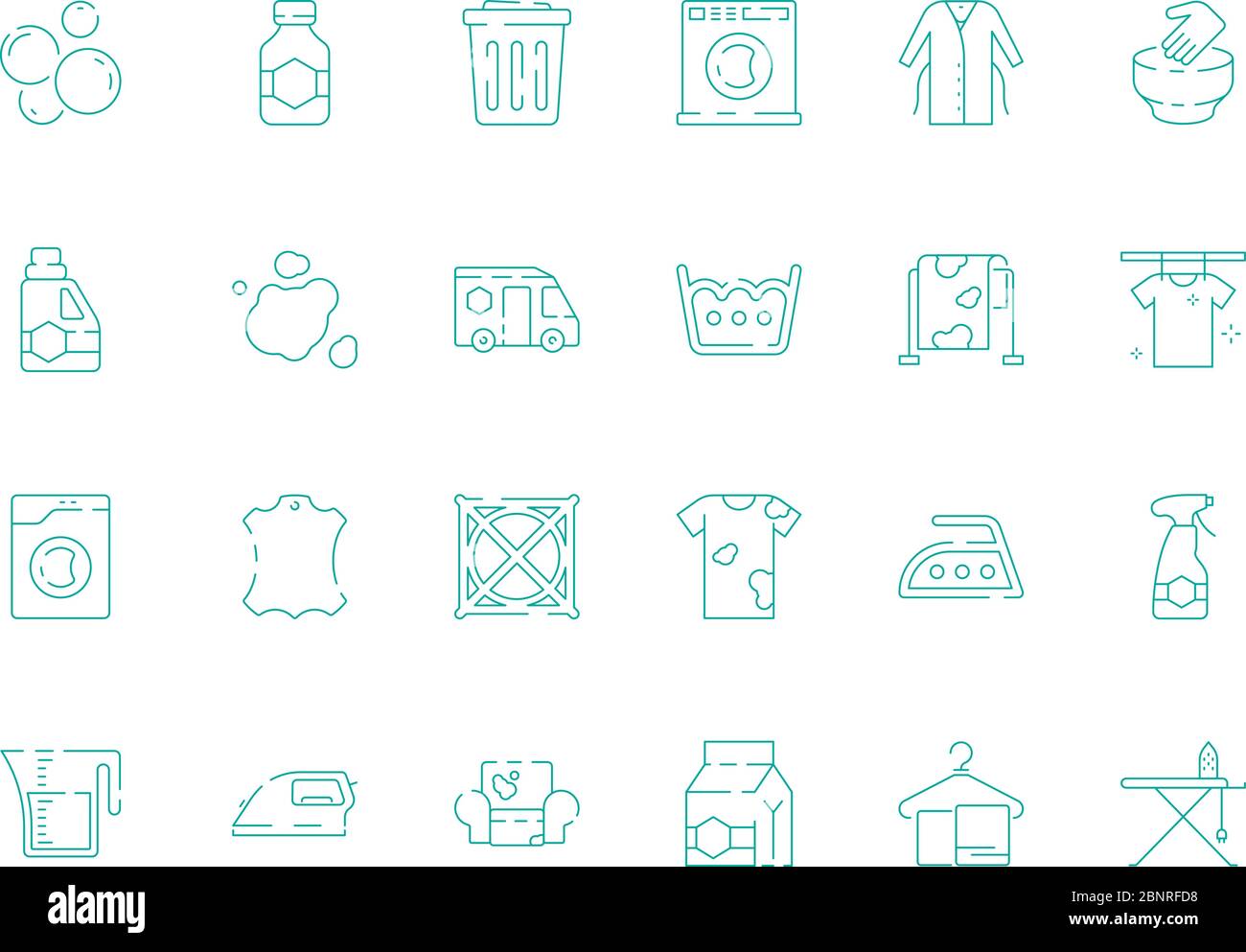 Laundry icon. Dry cleaning washing machine in laundromat steam garments vector symbols collection Stock Vector