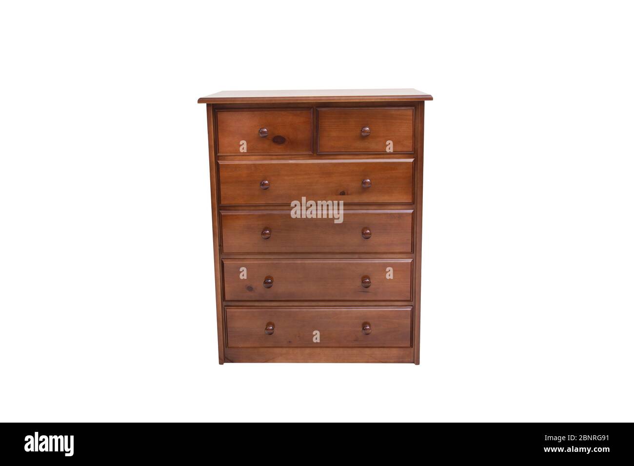 Wooden chest of drawers isolated on white background Stock Photo - Alamy