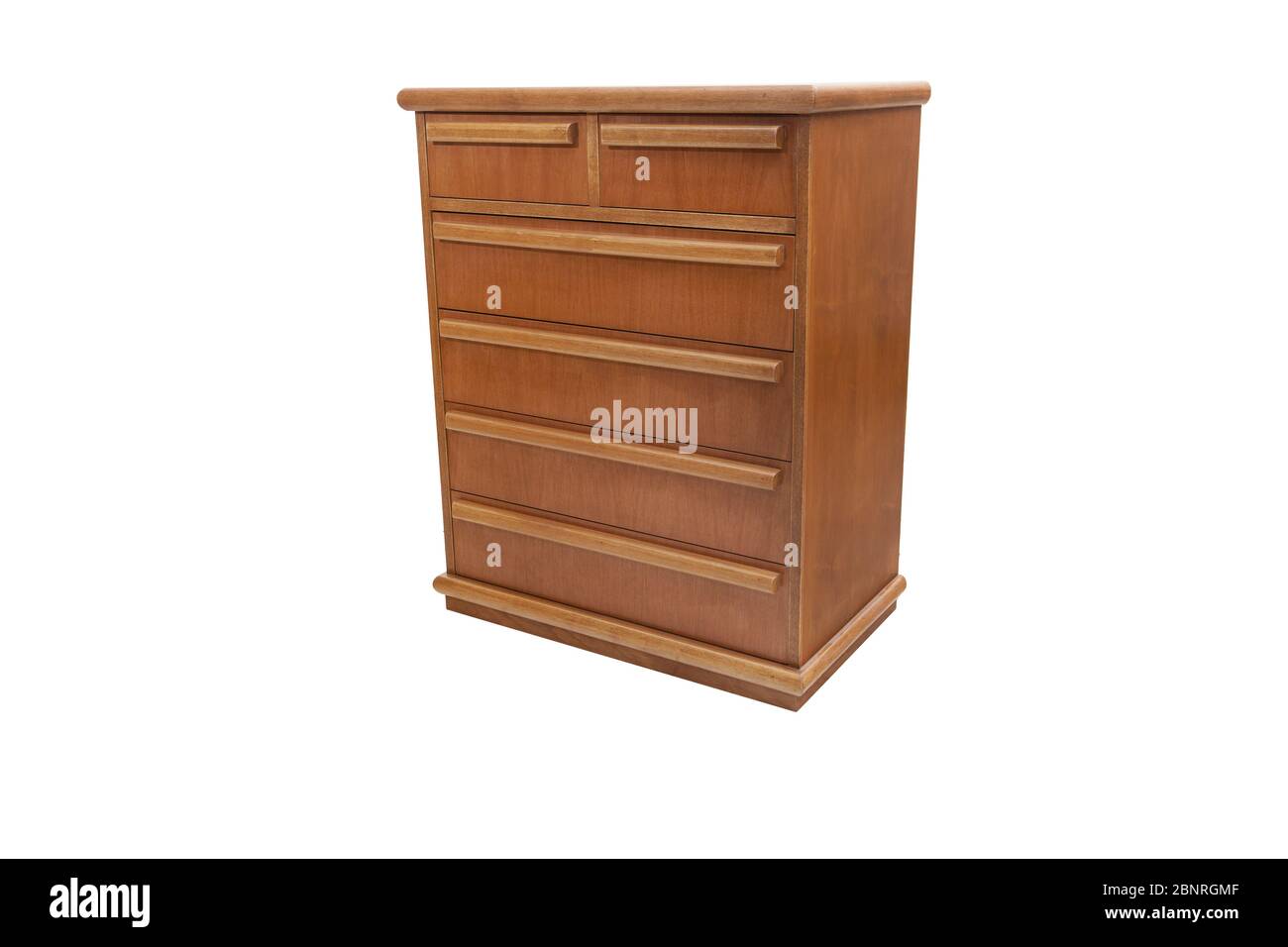 Wooden chest of drawers isolated on white background Stock Photo - Alamy
