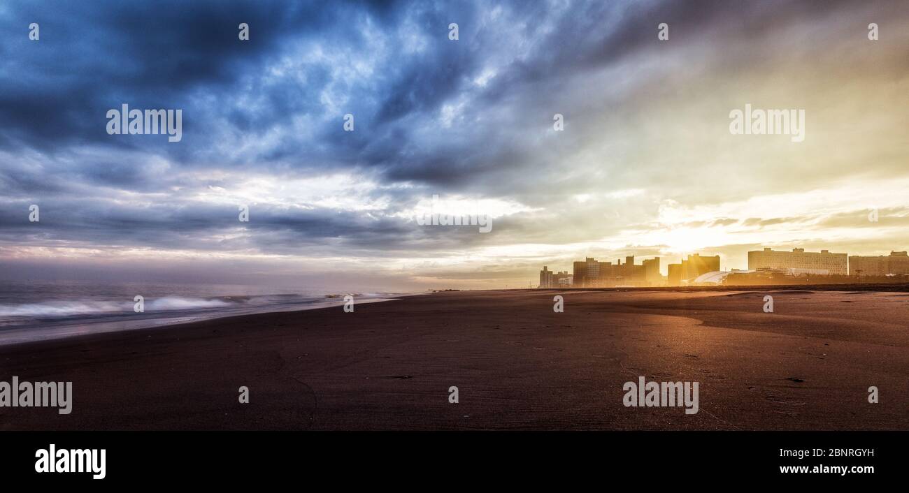 America, United States, New York City, Coney Island, beach Stock Photo