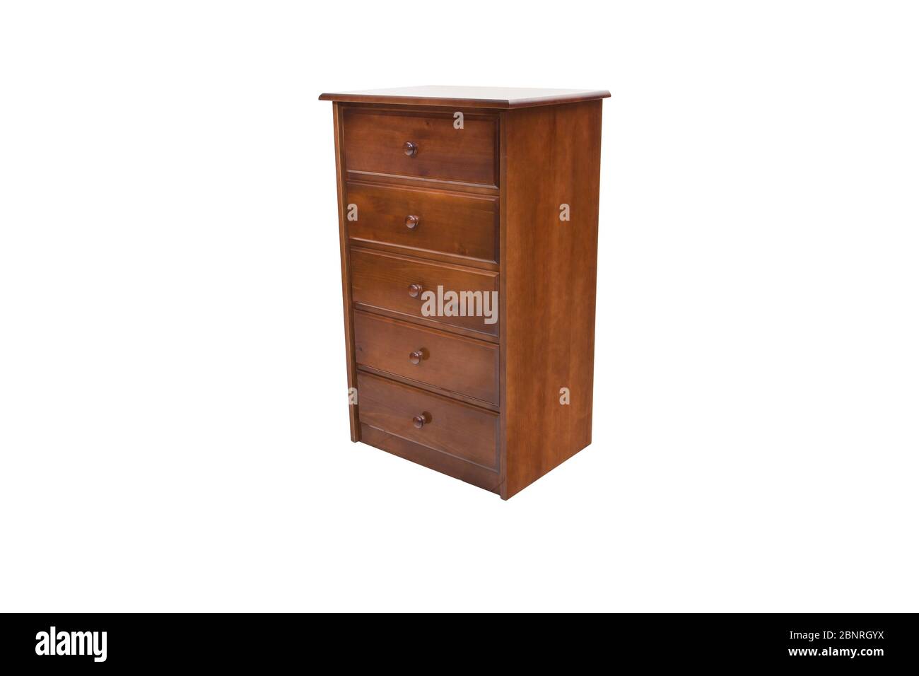 Wooden chest of drawers isolated on white background Stock Photo - Alamy