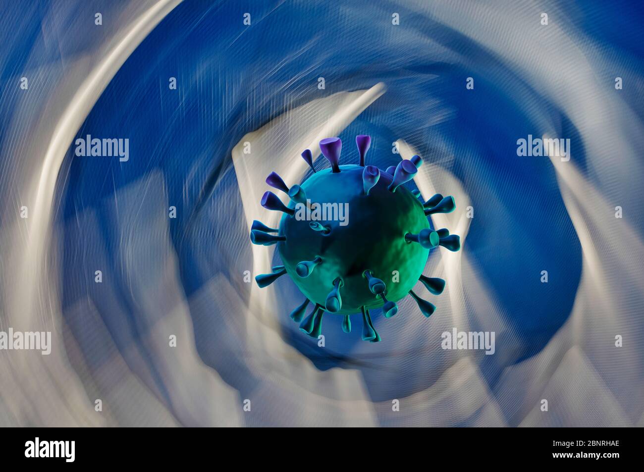 Corona virus in front of abstract background with blurred motion Stock Photo