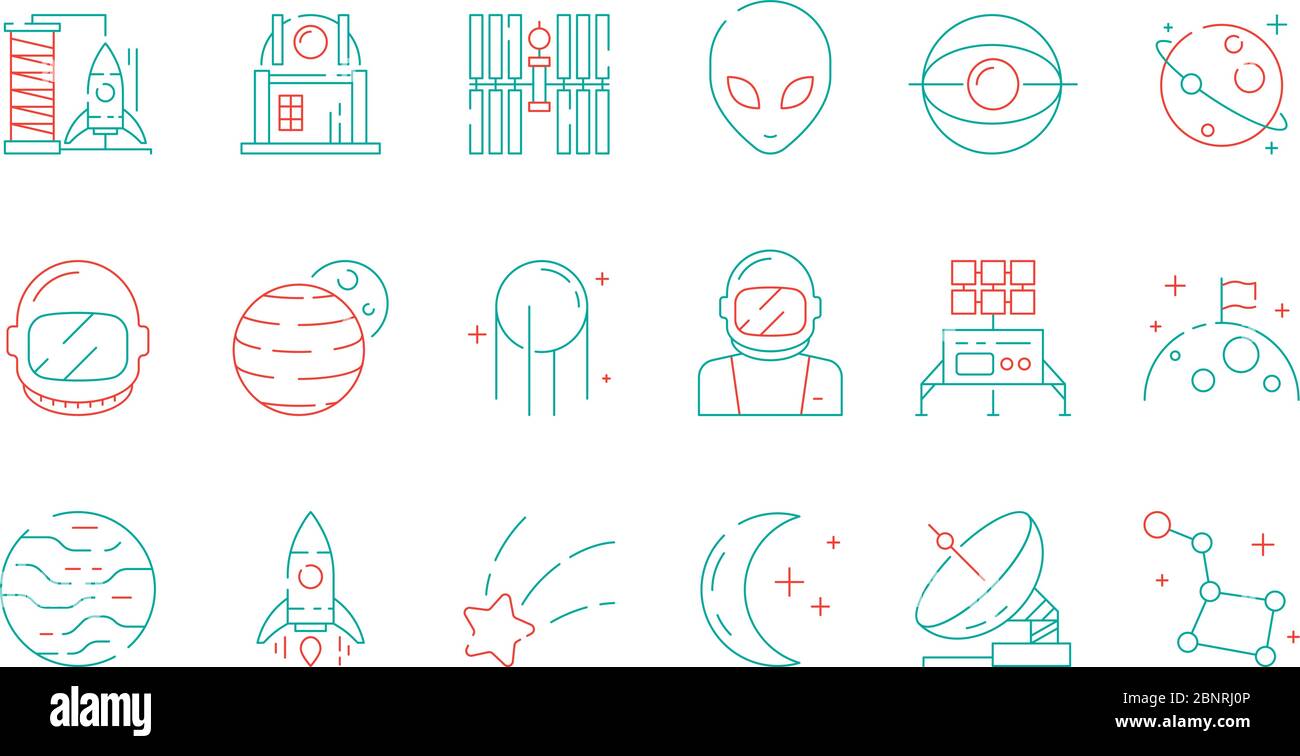 Space colored icon. Astronomy collection universe discovery astronaut ...