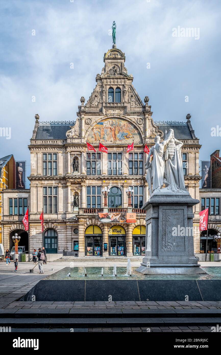 Europe, Belgium, Ghent, city, main venue, theater, NTGent, Schouwburg Stock Photo