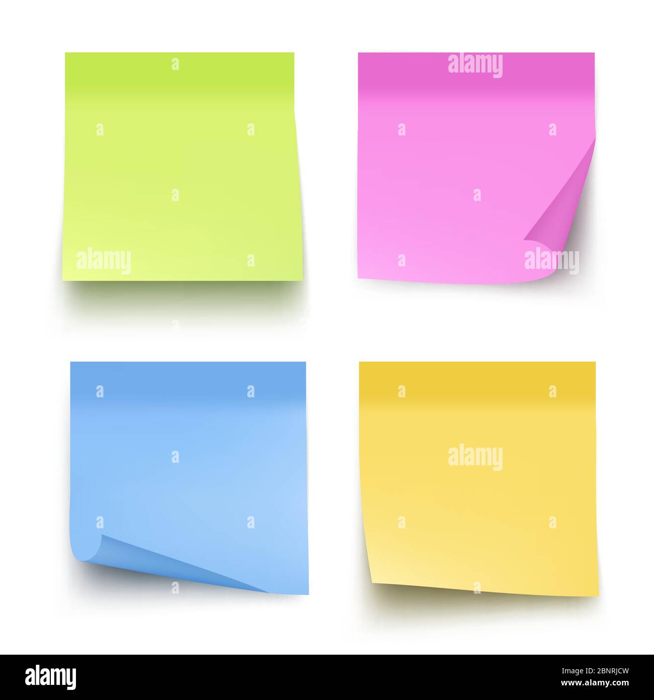 Sticky colored notes. Post note paper vector realistic pictures ...