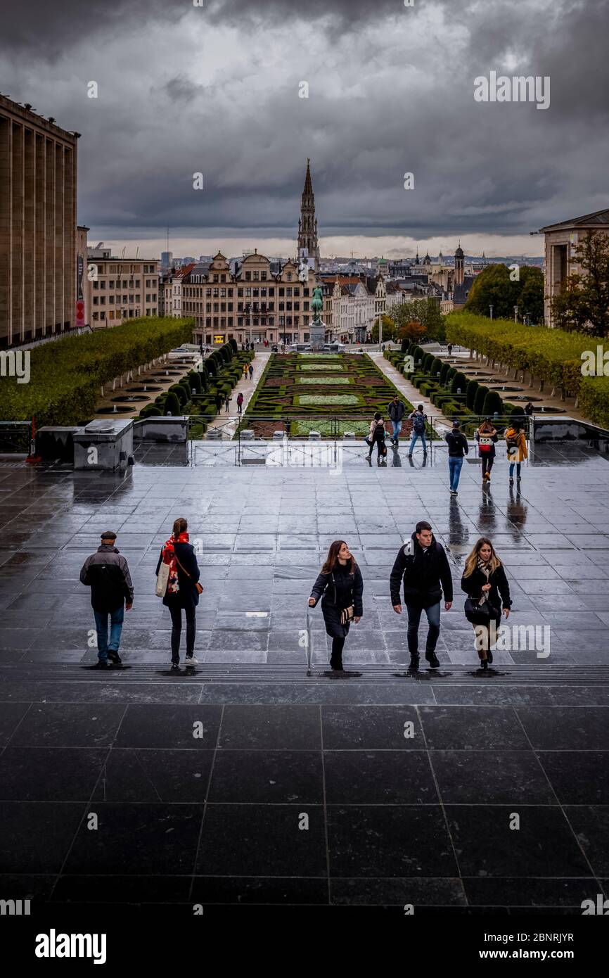 Europe, Belgium, Brussels, city, downtown, Mont des Arts, Kunstberg Stock Photo