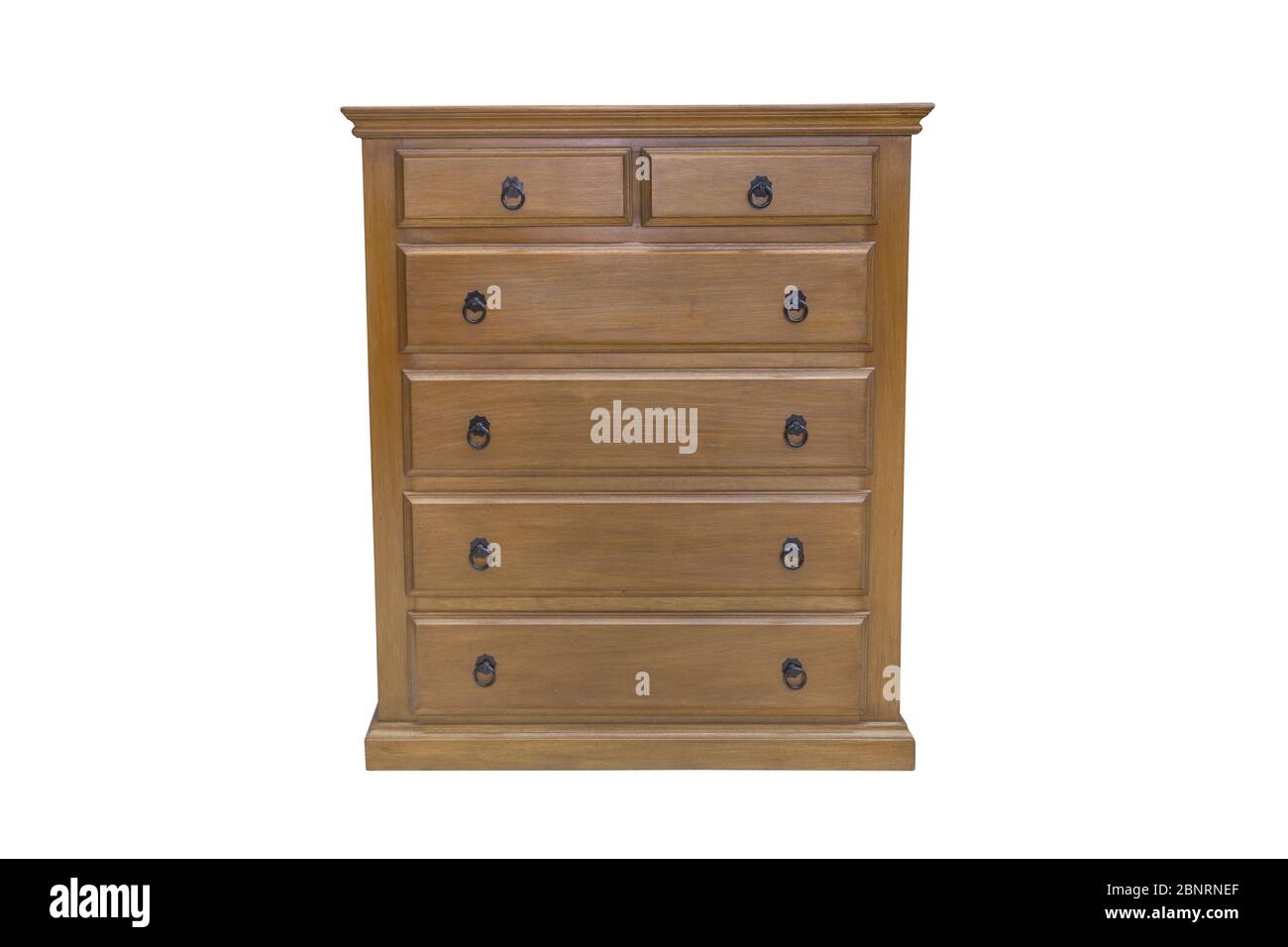 Wooden chest of drawers isolated on white background Stock Photo - Alamy