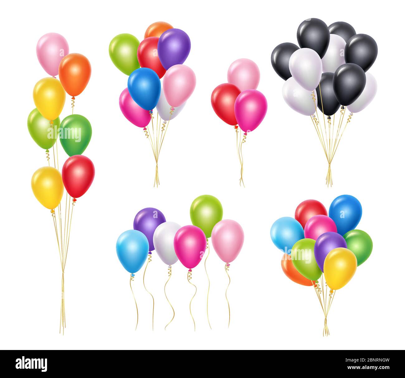 Balloon in cartoon style. Bunch of balloons for birthday and party. Flying  balloon with rope. Blue, red, yellow and green ball isolated on white  background. 13515034 Vector Art at Vecteezy, balloon cartoon