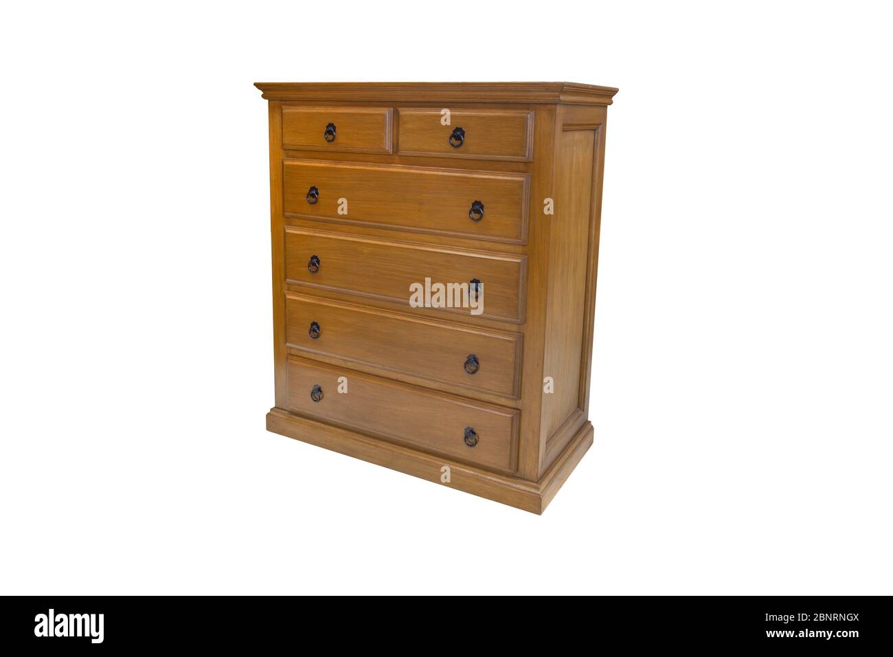 Wooden chest of drawers isolated on white background Stock Photo - Alamy
