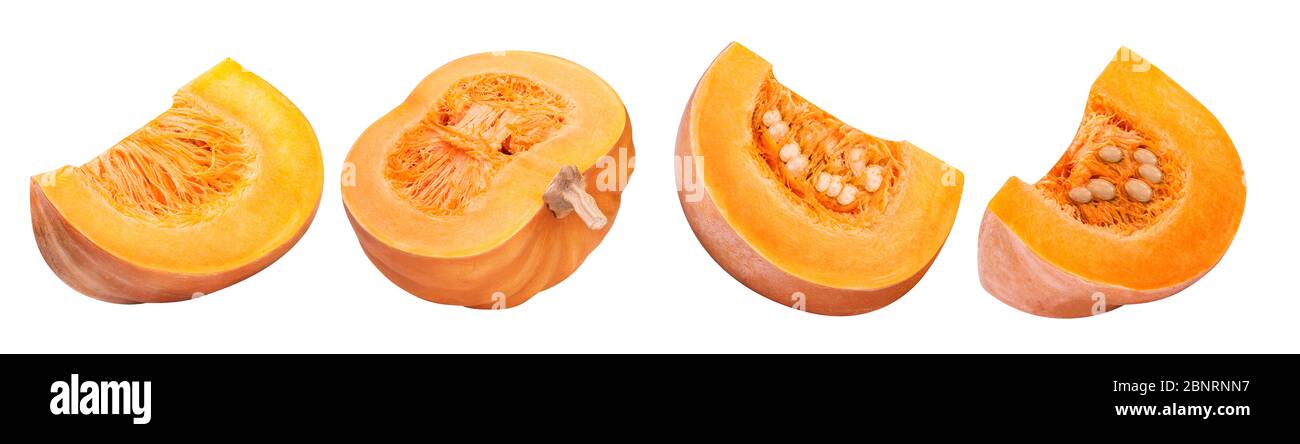 Set of pumpkins isolated on white background Stock Photo