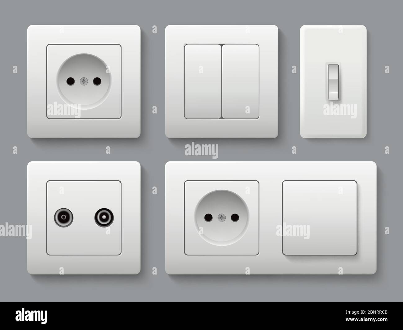 Electric socket switches. House shifting electrical switches vector  realistic template Stock Vector Image & Art - Alamy