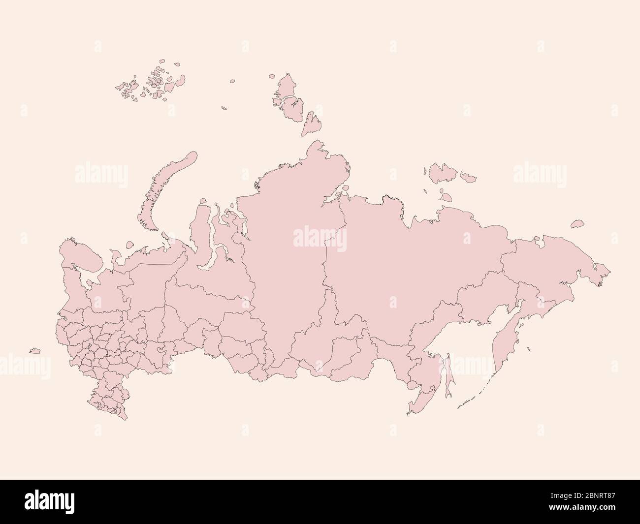 Russian federation political map with provinces vector. Vintage pink shade background vector. Perfect for business concepts, backgrounds, backdrop, ba Stock Vector