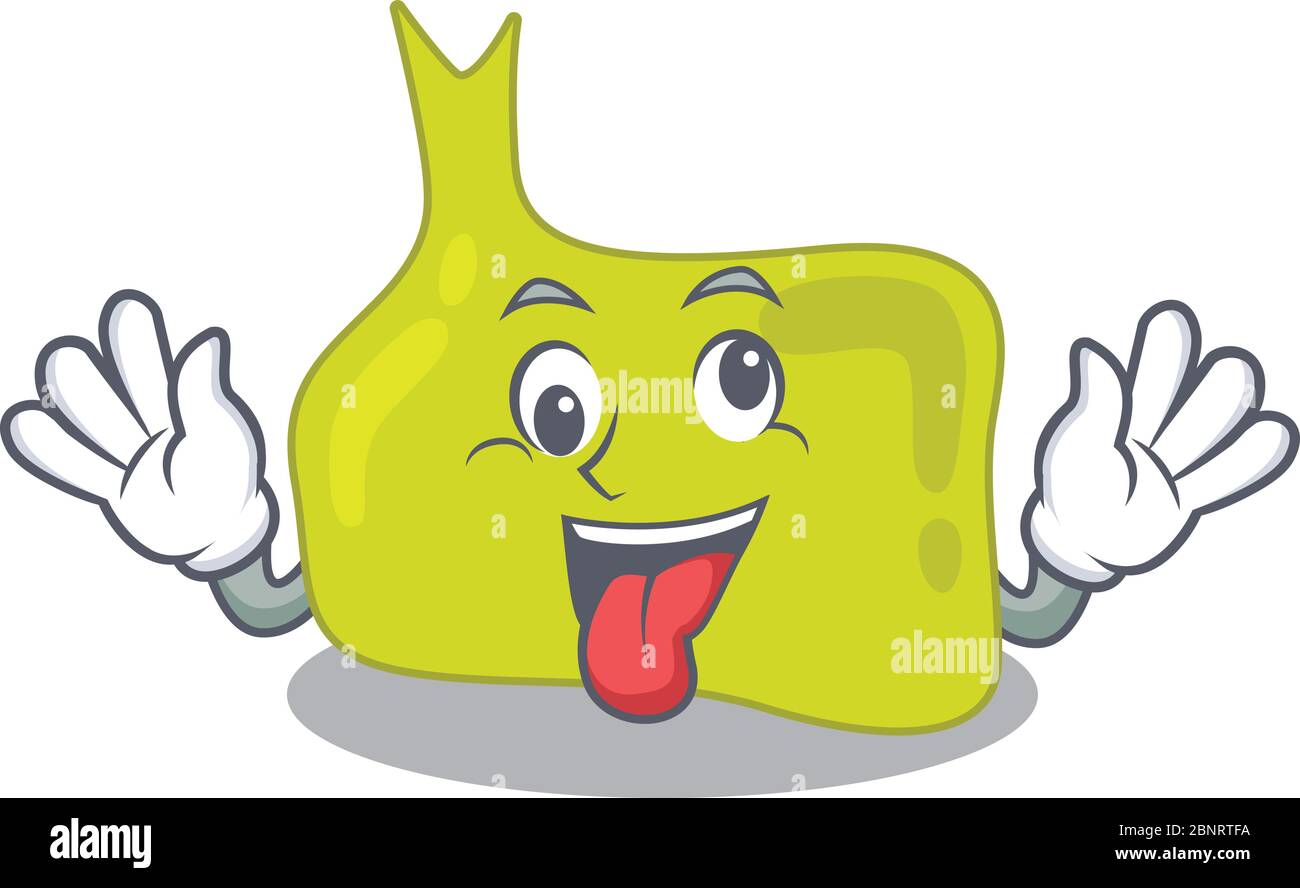 A mascot design of pituitary having a funny crazy face Stock Vector