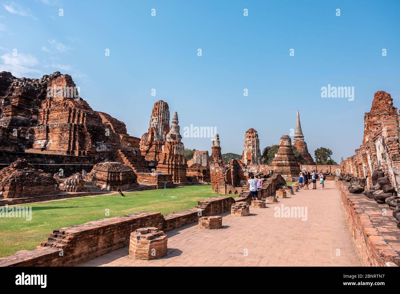 Name of this place ' Wat Mahathat ' temple and another spelling is ' Wat Maha That 'the temple in Ayutthaya Province, Bangkok Stock Photo