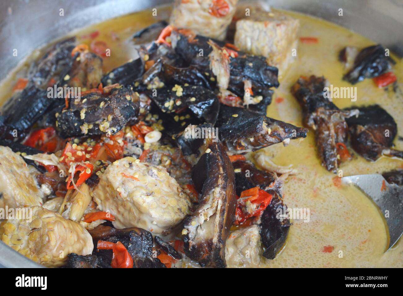 delicious Indonesian cooked fish with coconut milk soup Stock Photo - Alamy