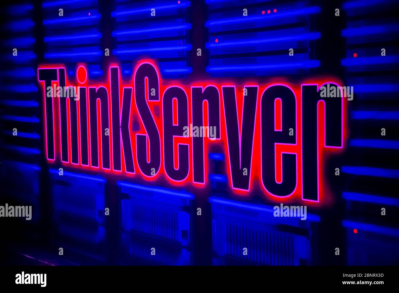Johannesburg, South Africa - May 7, 2015: Inside Interior of a Lenovo ThinkServer media launch event Stock Photo