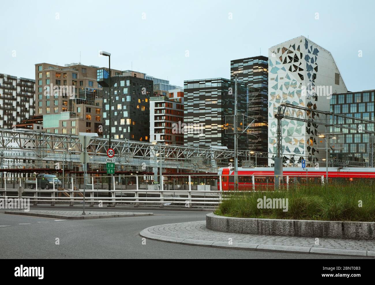 Opera quarter at Dronning Eufemias  street in Oslo. Norway Stock Photo