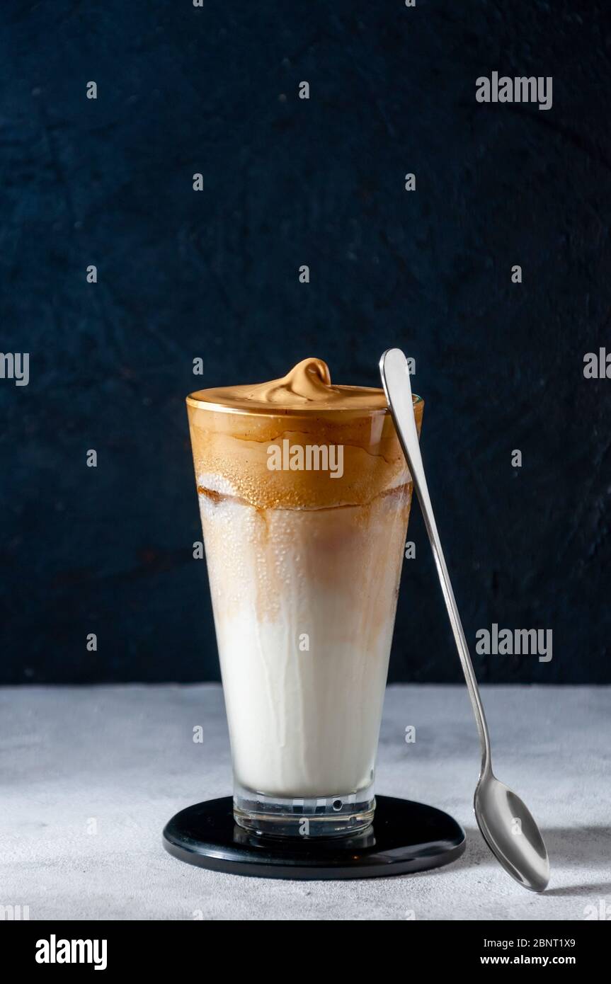 Dalgona Coffee. Trendy Creamy Whipped Coffee. Korean Cold Summer Drink Stock Photo Alamy