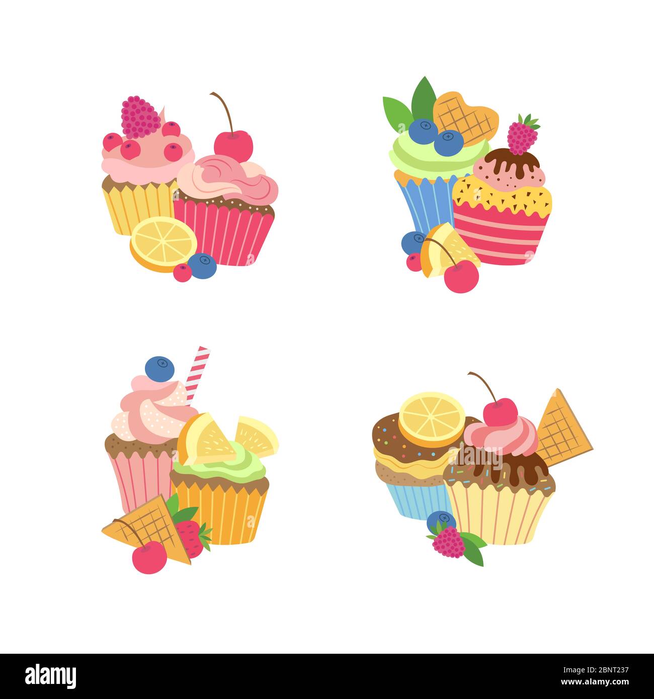 Vector cute cartoon muffins or cupcakes set Stock Vector Image & Art - Alamy Vector cute cartoon muffins or cupcakes set Stock Vector Image & Art - Alamy