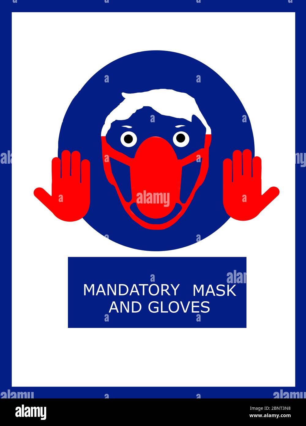 sign of mandatory mask and gloves Stock Photo - Alamy