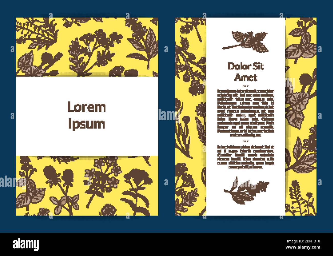 Vector hand drawn medical herbs card or flyer template illustration ...