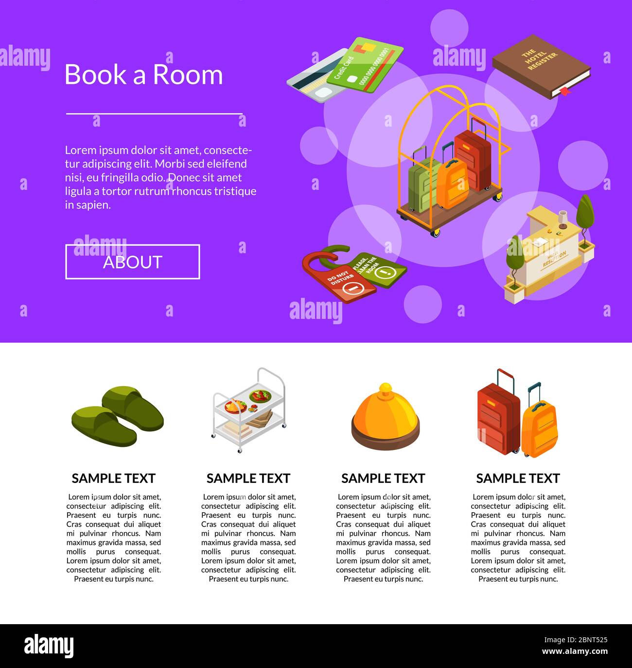 Vector isometric hotel icons template Stock Vector Image & Art - Alamy