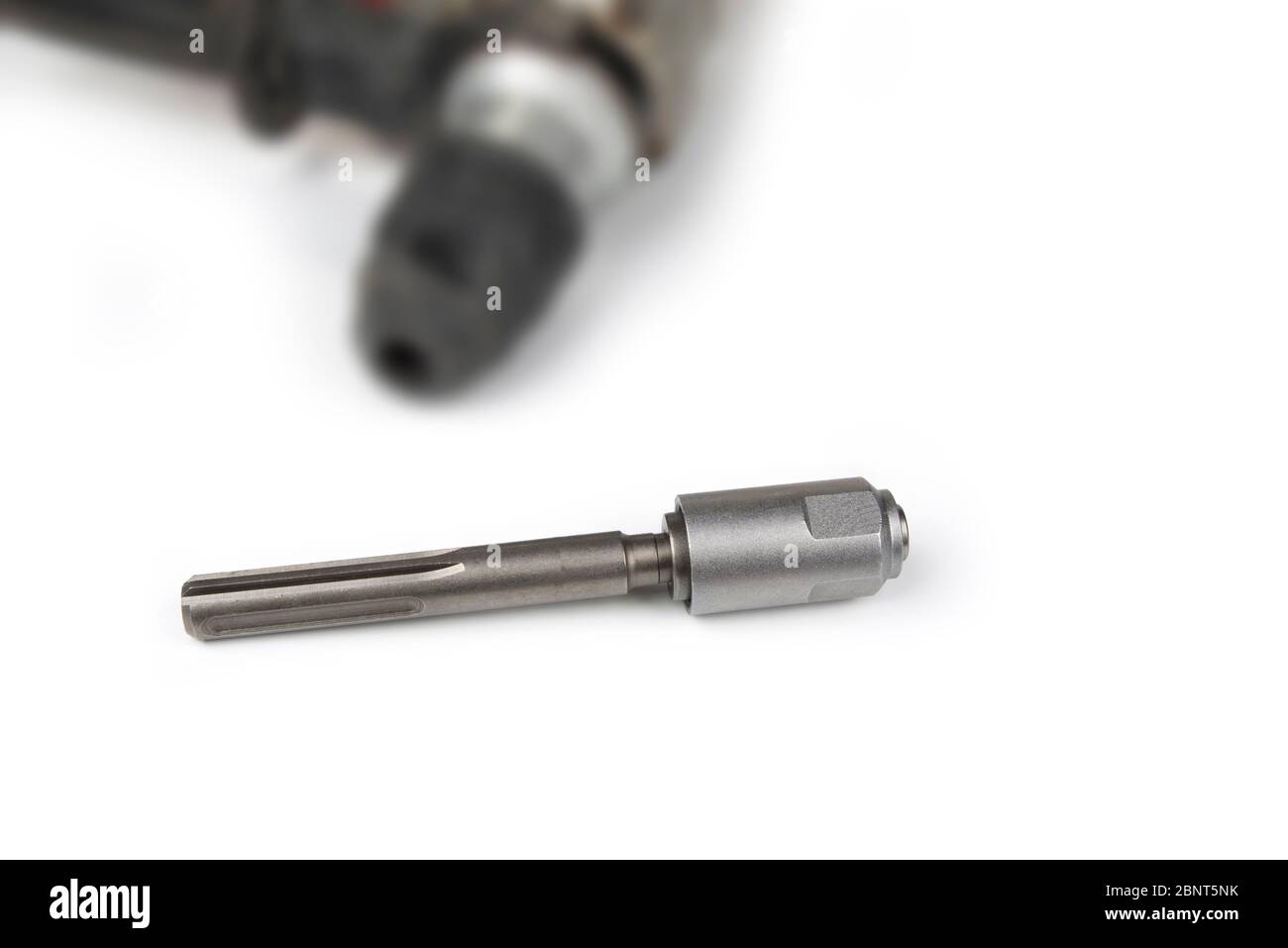 Adapter for sds drill on hammer heavy duty machine. Stock Photo