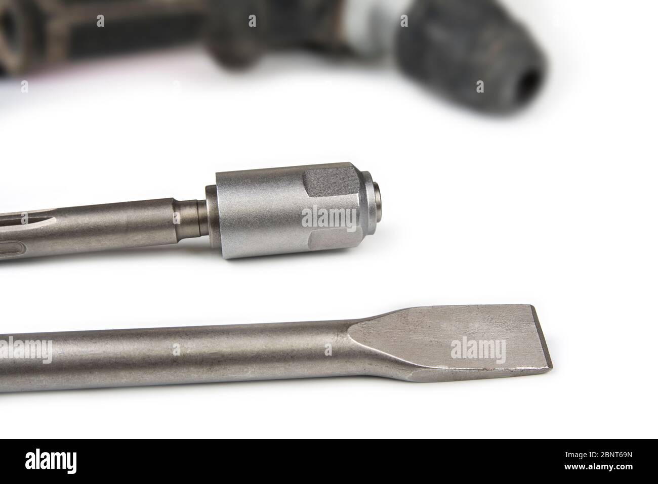 Adapter for sds drill on hammer heavy duty machine. Stock Photo
