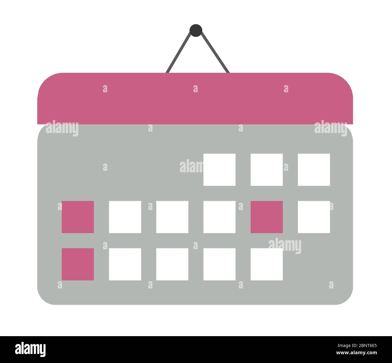 Wall calendar vector illustration in flat color. Stock Vector