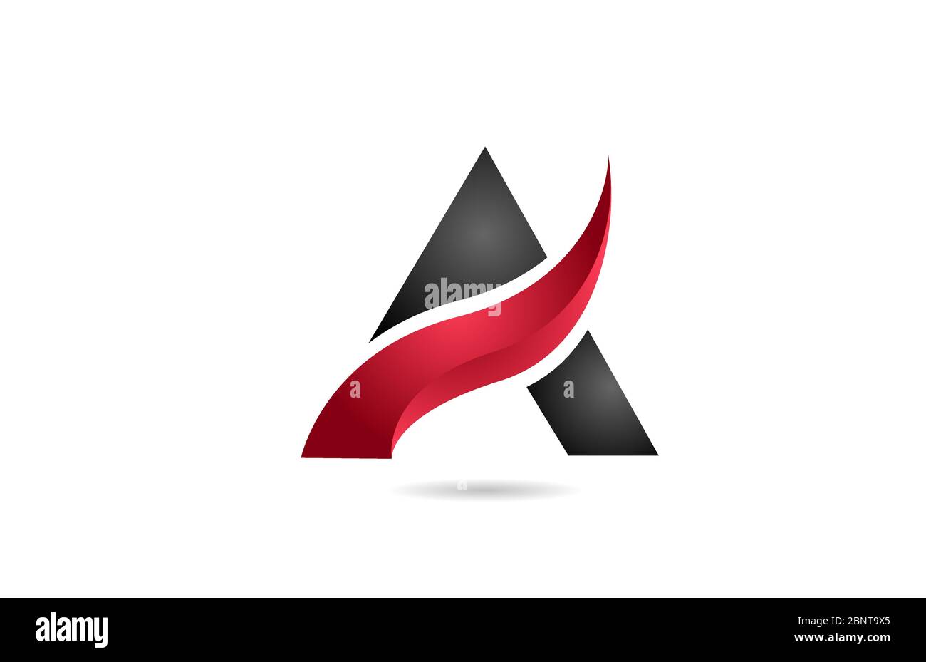 black red A alphabet letter logo icon for company and business with ...