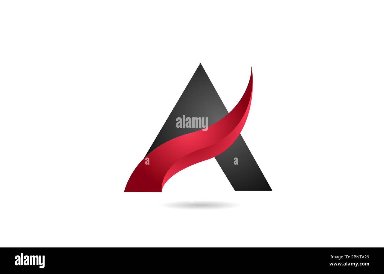 black A alphabet letter logo icon for company and business with swoosh ...