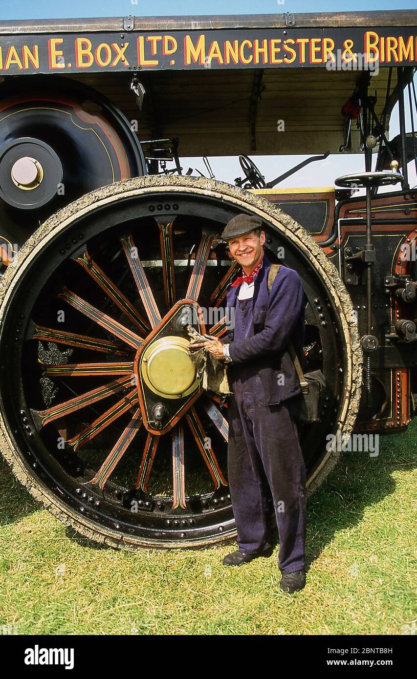 James Hervey-Bathurst with his traction engine 'Atlas' 2000 Stock Photo