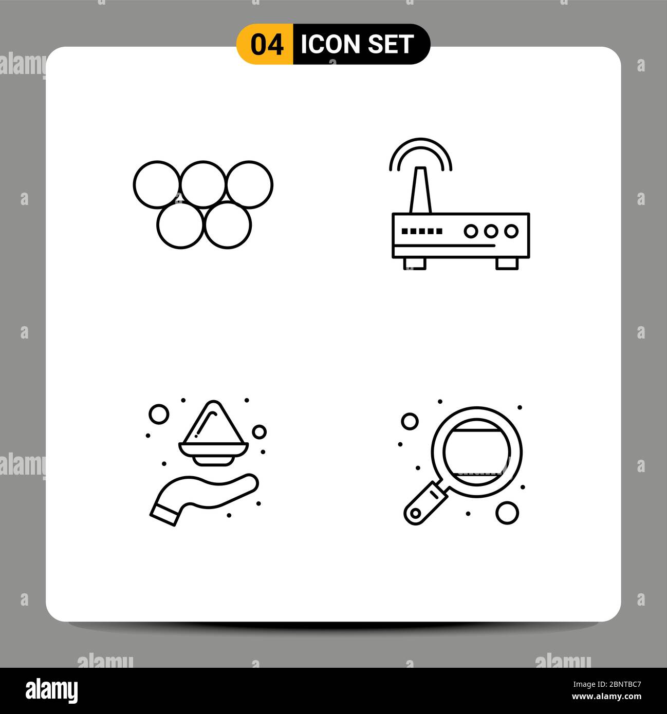 4 Thematic Vector Filledline Flat Colors and Editable Symbols of ancient, color, olympic games, signal, india Editable Vector Design Elements Stock Vector