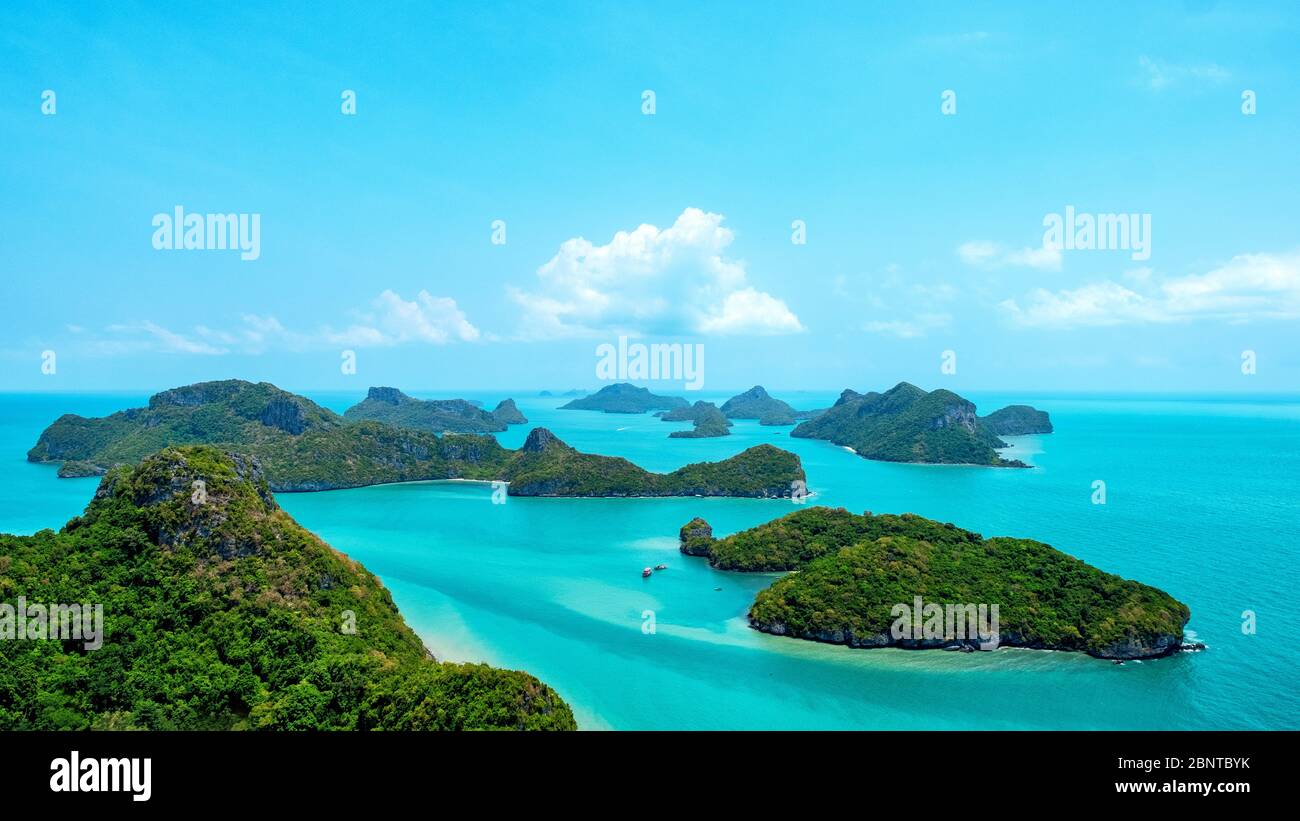 Landscape image of Mu Koh Angthong, Samui Island, Surat Thani, Thailand Stock Photo