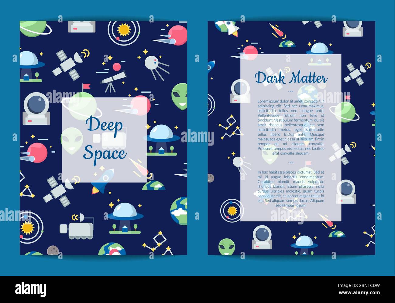 Vector flat space icons card or flyer illustration Stock Vector Image ...
